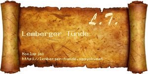 Lemberger Tünde névjegykártya